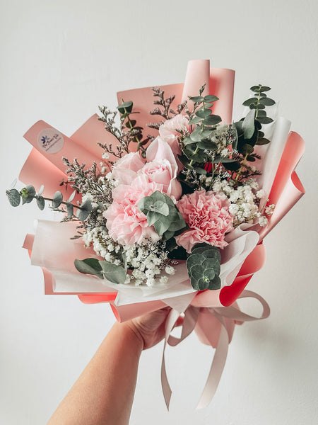 MD- 6 stalks mixed roses and carnations (Pink)