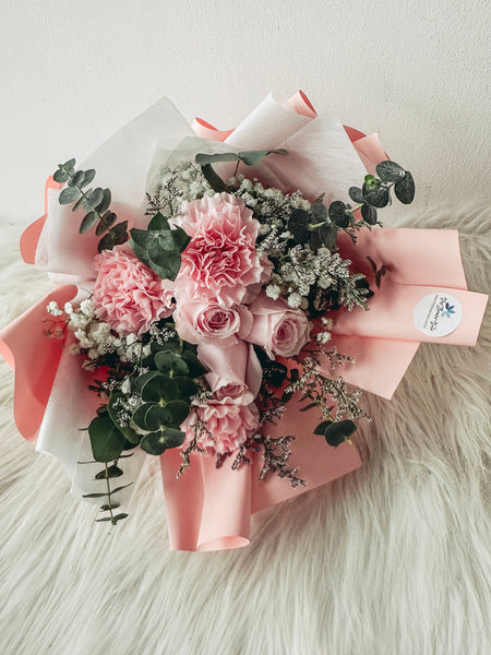 MD- 6 stalks mixed roses and carnations (Pink)