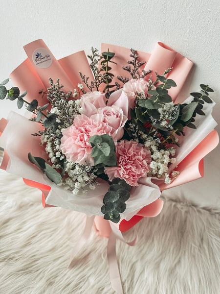 MD- 6 stalks mixed roses and carnations (Pink)