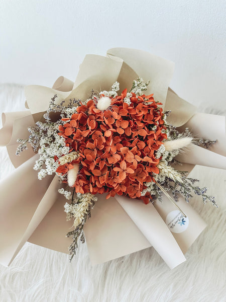 Preserved Burnt Orange Hydrangea