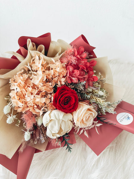 (Preserved) Ellery- Petite 3 stalks mixed bouquet