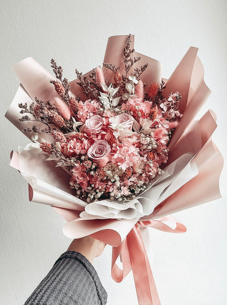 (Preserved) Olivia- 3 stalks roses bouquet