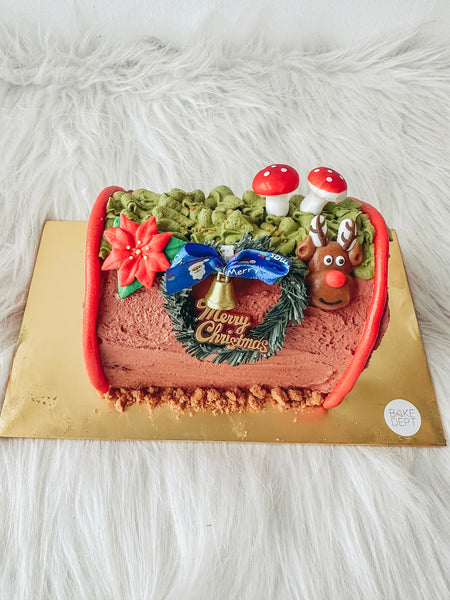 Xmas Ice Cream Logcake (Chocolate Pistachio) Bundle