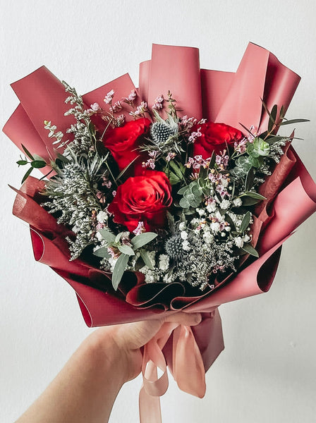 Anastasia- 3 Stalks Fresh Roses Bouquet