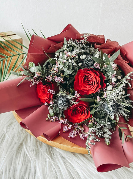 Anastasia- 3 Stalks Fresh Roses Bouquet