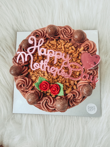 Mother’s Day Hazelnut Ice Cream Cake & Flower Bundle (5”)