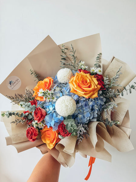 Sunset Harmony Hydrangea Bouquet