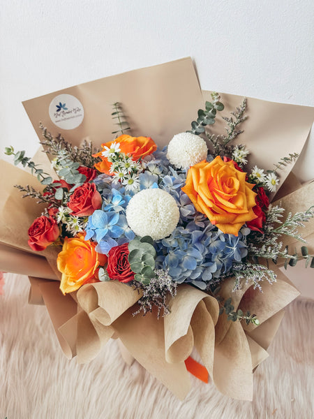 Sunset Harmony Hydrangea Bouquet