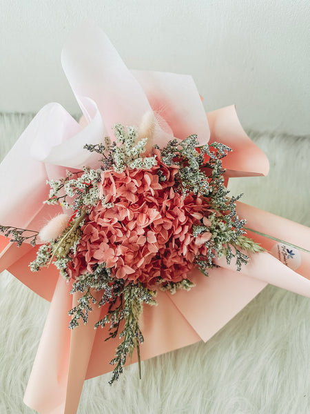 Preserved Coral Pink Hydrangea
