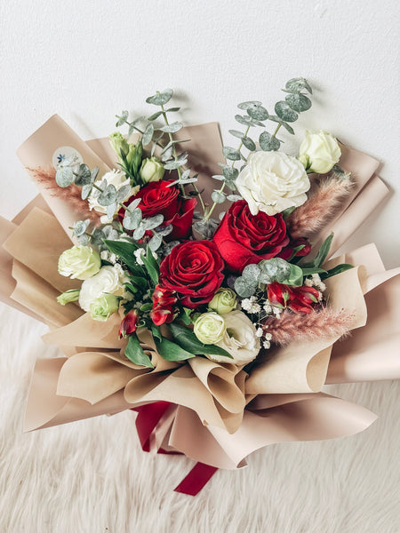 Abiding Love- 3 stalks fresh roses (Red)
