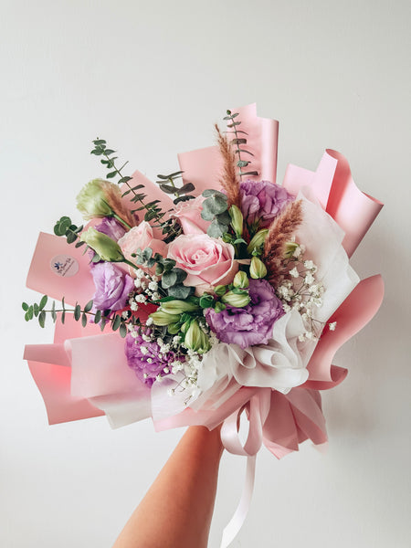 Abiding Love- 3 stalks fresh roses (Pink)