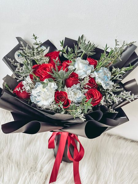 Madly in Love (Red)- 12 stalks Roses Bouquet