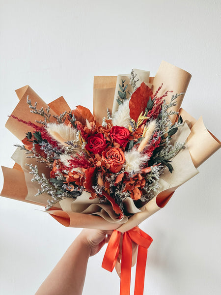 [Preserved] Heartfelt Elegance(Red) - 3 Stalks Preserved Roses Bouquet