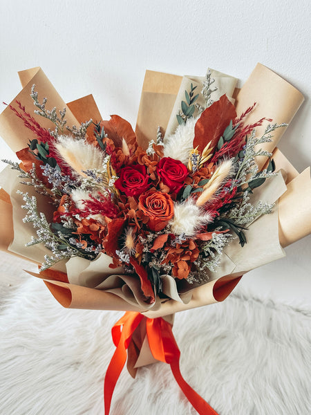 [Preserved] Heartfelt Elegance(Red) - 3 Stalks Preserved Roses Bouquet