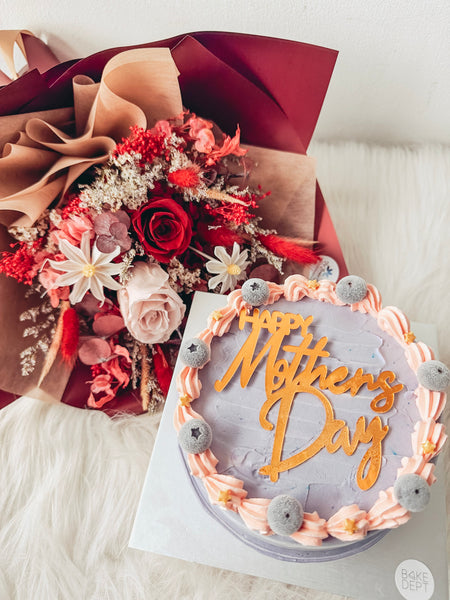 Mother’s Day Açaí Ice Cream Cake & Flower Bundle (5”)