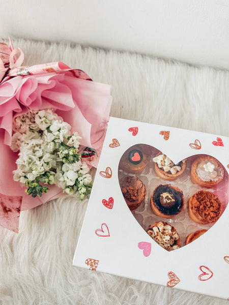Mother’s Day Mini Tarts (Box of 9) & Flower Bundle