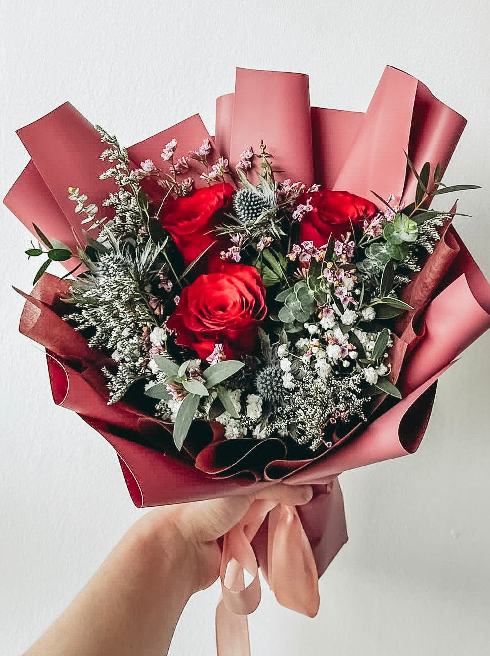 Anastasia- 3 Stalks Fresh Roses Bouquet